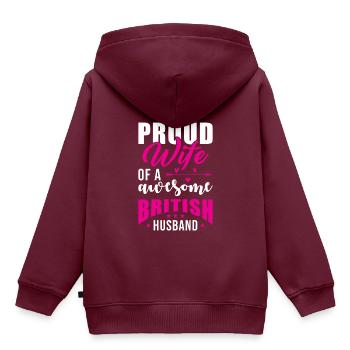 Englischer Ehemann England Ehemann - Kinder Premium Organic Hoodie - Burgunderrot - Hinten - AI Model Kid Female (0cm)