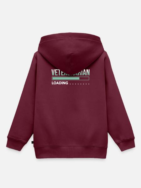 Tierarzt laoding - Kinder Premium Organic Hoodie - Burgunderrot