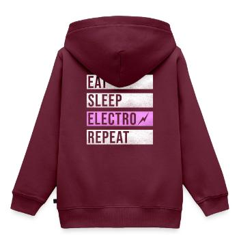 Techno Musik Electro Raver - Kinder Premium Organic Hoodie - Burgunderrot - Hinten - AI Model Kid Female (0cm)