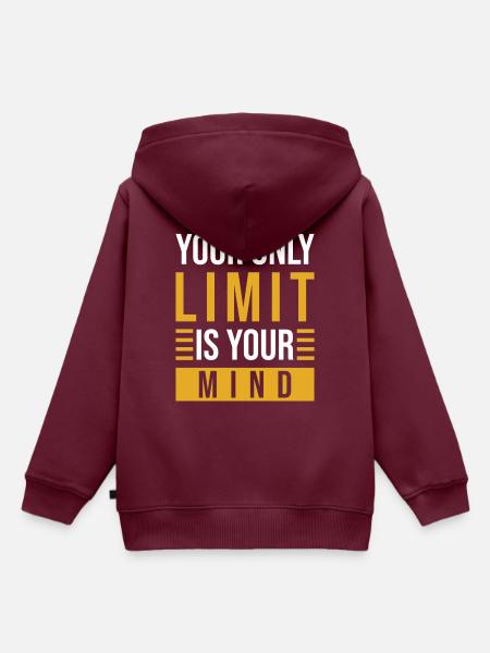 Motivation Mindset Spruch - Kinder Premium Organic Hoodie - Burgunderrot