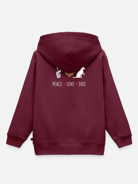 Hund - Kinder Premium Organic Hoodie - Burgunderrot
