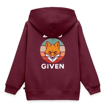 Zero Fox Given - Kinder Premium Organic Hoodie - Burgunderrot - Hinten - AI Model Kid Female (0cm)