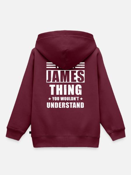 James Geschenk - Kinder Premium Organic Hoodie - Burgunderrot