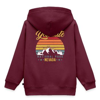 Yosemite National Park - Kinder Premium Organic Hoodie - Burgunderrot - Hinten - AI Model Kid Female (0cm)