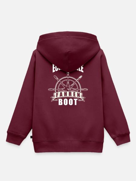 Boot Fahren - Kinder Premium Organic Hoodie - Burgunderrot
