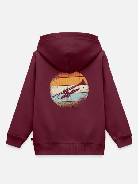 Trompete Instrument - Kinder Premium Organic Hoodie - Burgunderrot