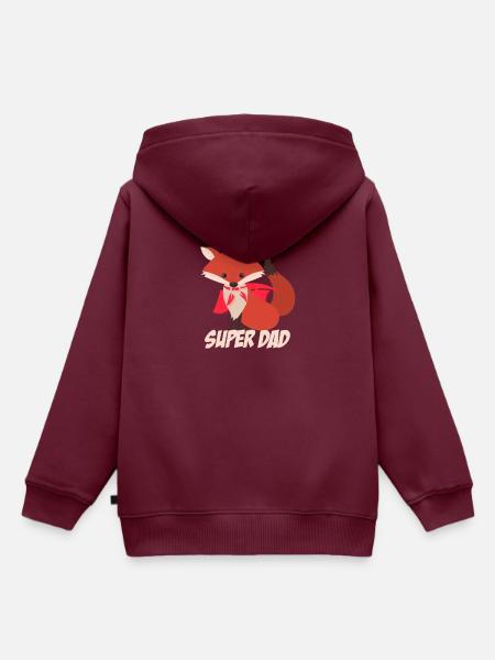 Super Dad Fuchs Vater - Kinder Premium Organic Hoodie - Burgunderrot