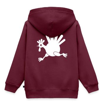 eine einfache Truthahn Vogel auf der Flucht - Kinder Premium Organic Hoodie - Burgunderrot - Hinten - AI Model Kid Female (0cm)