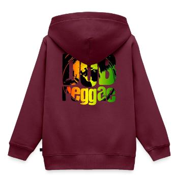 Dub Reggae - Kinder Premium Organic Hoodie - Burgunderrot - Hinten - AI Model Kid Female (0cm)