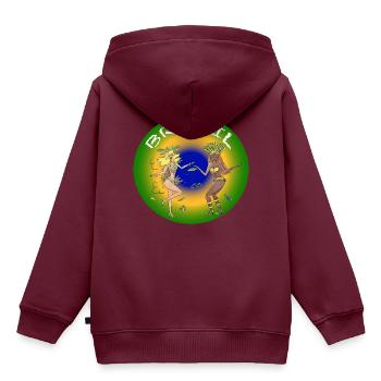Samba wie in Rio de Janeiro // Geschenk Geschenkid - Kinder Premium Organic Hoodie - Burgunderrot - Hinten - AI Model Kid Female (0cm)