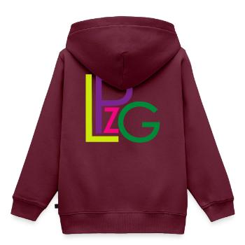 Leipzig - Kinder Premium Organic Hoodie - Burgunderrot - Hinten - AI Model Kid Female (0cm)