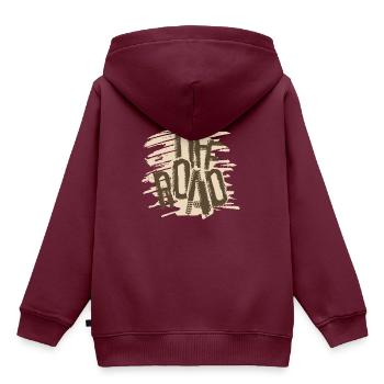Off Road - Kinder Premium Organic Hoodie - Burgunderrot - Hinten - AI Model Kid Female (0cm)