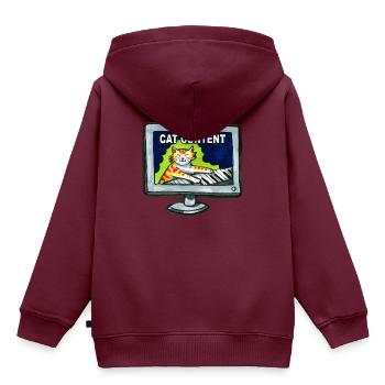 Lustige Katzen Inhalte Internet Memes Geschenk - Kinder Premium Organic Hoodie - Burgunderrot - Hinten - AI Model Kid Female (0cm)