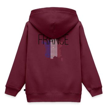 Frankfreich / France mit Landes Form in Landesfarb - Kinder Premium Organic Hoodie - Burgunderrot - Hinten - AI Model Kid Female (0cm)
