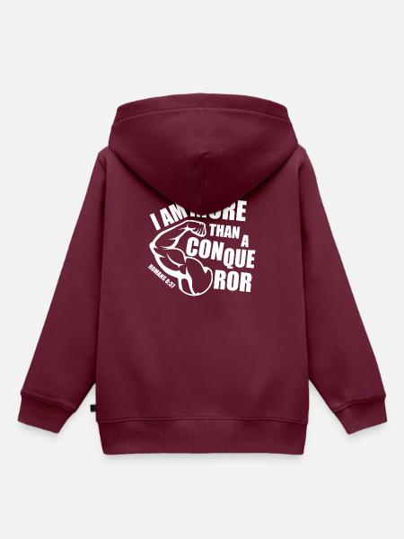 Mehr als ein Eroberer - Kinder Premium Organic Hoodie - Burgunderrot