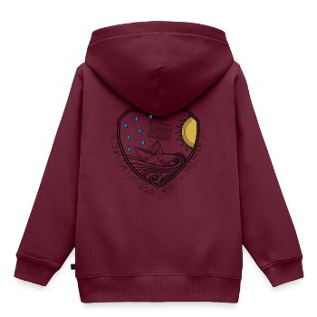 Segel setzen - Kinder Premium Organic Hoodie - Burgunderrot - Hinten - AI Model Kid Female (0cm)