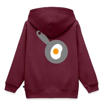 Spiegelei - Kinder Premium Organic Hoodie - Burgunderrot - Hinten - AI Model Kid Female (0cm)