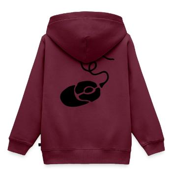 Gamer Geschenk Maus / Mouse - PC - Kinder Premium Organic Hoodie - Burgunderrot - Hinten - AI Model Kid Female (0cm)