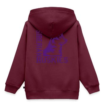 Siberian Huskies - Husky Shirt - Kinder Premium Organic Hoodie - Burgunderrot - Hinten - AI Model Kid Female (0cm)