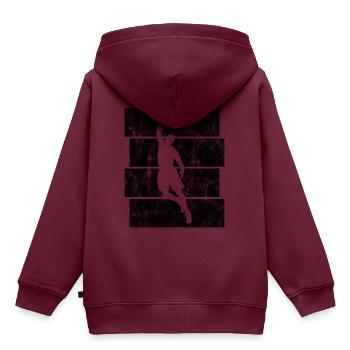 Basketball Basketballer Basketballspieler Retro - Kinder Premium Organic Hoodie - Burgunderrot - Hinten - AI Model Kid Female (0cm)