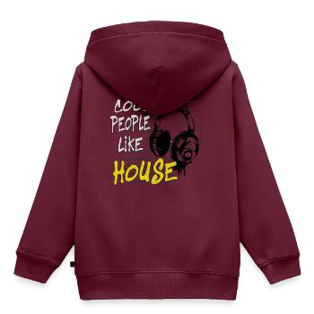 House DJ Music House - Kinder Premium Organic Hoodie - Burgunderrot - Hinten - AI Model Kid Female (0cm)