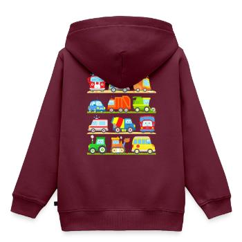 Autos für Kinder Kleinkinder Babys - Kinder Premium Organic Hoodie - Burgunderrot - Hinten - AI Model Kid Female (0cm)