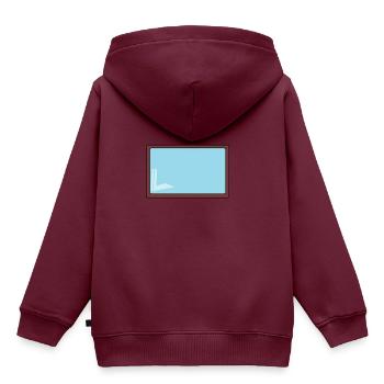 Fernseher / Spiegel / Fenster - Kinder Premium Organic Hoodie - Burgunderrot - Hinten - AI Model Kid Female (0cm)