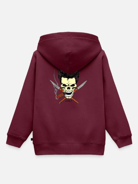 Skull head - Kinder Premium Organic Hoodie - Burgunderrot