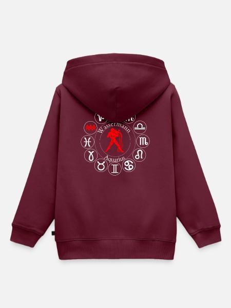 Sternzeichen Wassermann - Kinder Premium Organic Hoodie - Burgunderrot