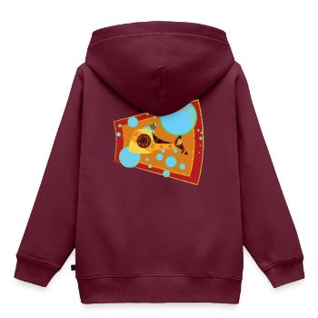 Lachs - Kinder Premium Organic Hoodie - Burgunderrot - Hinten - AI Model Kid Female (0cm)