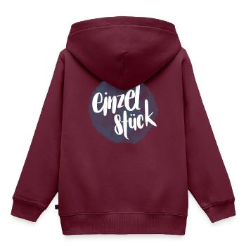 Einzelstück - Kinder Premium Organic Hoodie - Burgunderrot - Hinten - AI Model Kid Female (0cm)