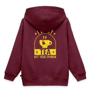 Teeliebhaber Tee Geschenke Tee Spruch - Kinder Premium Organic Hoodie - Burgunderrot - Hinten - AI Model Kid Female (0cm)