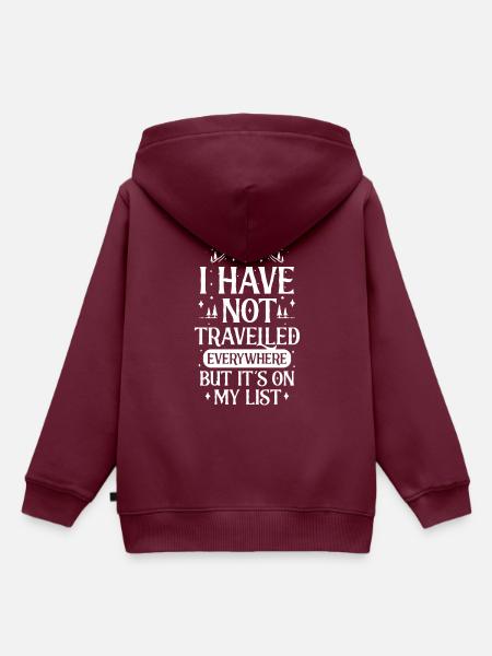 Weltreise - Kinder Premium Organic Hoodie - Burgunderrot