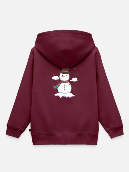 Prag Schneemann - Kinder Premium Organic Hoodie - Burgunderrot