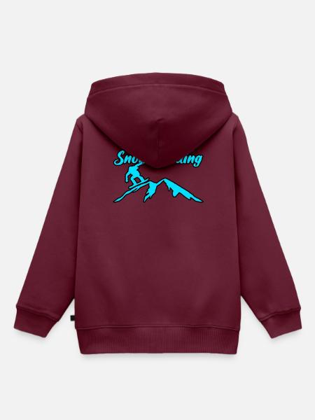 Snowboarding - Kinder Premium Organic Hoodie - Burgunderrot