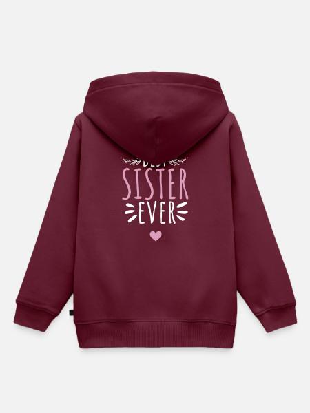 Beste Schwester - Kinder Premium Organic Hoodie - Burgunderrot