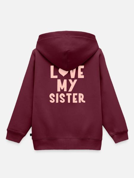 Ich meine Schwester - Kinder Premium Organic Hoodie - Burgunderrot