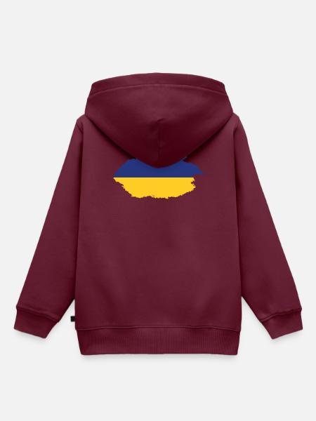 Ukraine Flagge - Kinder Premium Organic Hoodie - Burgunderrot