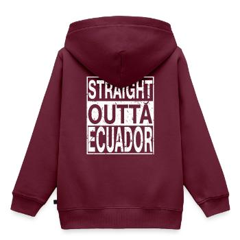 Ecuador Straight outta Ecuador - Kinder Premium Organic Hoodie - Burgunderrot - Hinten - AI Model Kid Female (0cm)