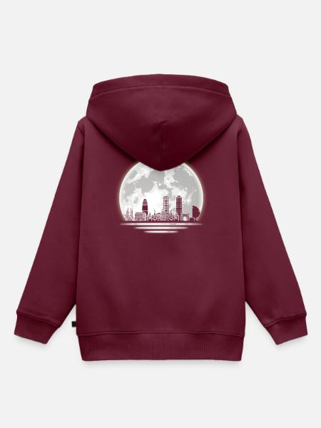 Barcelona Skyline - Kinder Premium Organic Hoodie - Burgunderrot