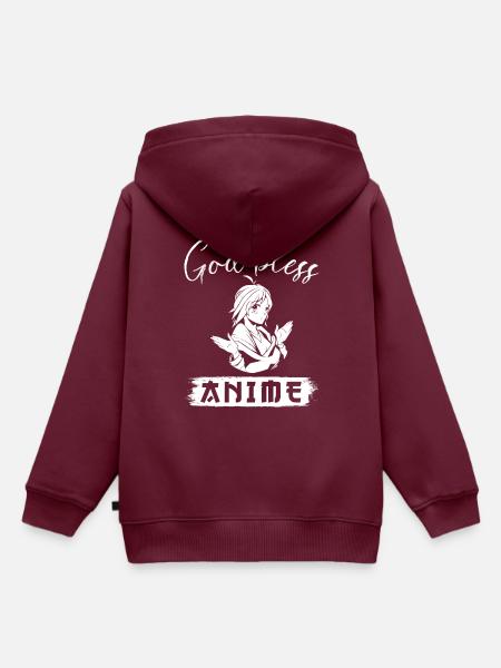 Anime - Kinder Premium Organic Hoodie - Burgunderrot