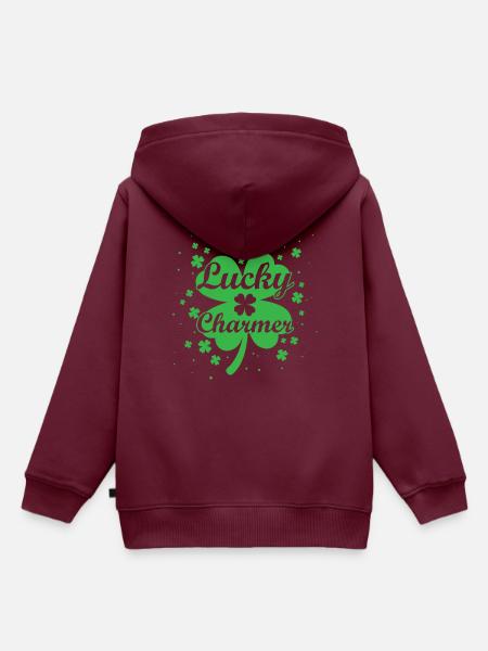 Lucky Charmer - Kinder Premium Organic Hoodie - Burgunderrot
