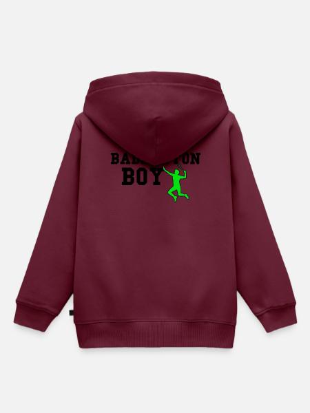 badminton boy - Kinder Premium Organic Hoodie - Burgunderrot