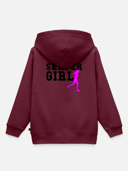 skater girl - Kinder Premium Organic Hoodie - Burgunderrot