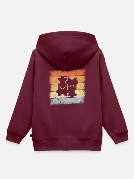 Puzzle - Kinder Premium Organic Hoodie - Burgunderrot