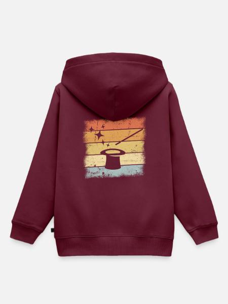 Magier Retro Design - Kinder Premium Organic Hoodie - Burgunderrot