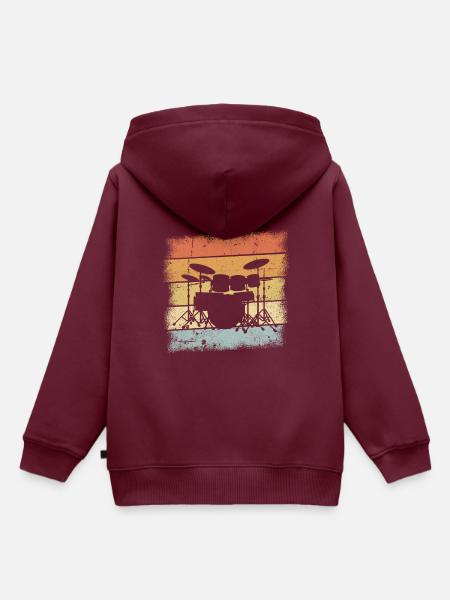 Drummer Geschenk - Kinder Premium Organic Hoodie - Burgunderrot