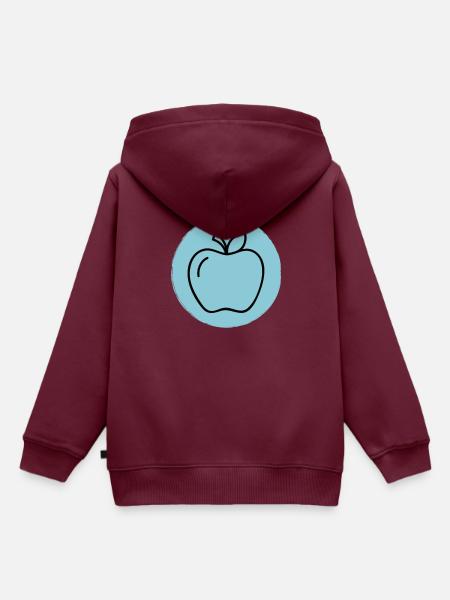 Apfel - Kinder Premium Organic Hoodie - Burgunderrot