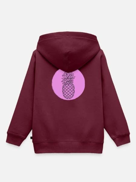 Ananas - Kinder Premium Organic Hoodie - Burgunderrot
