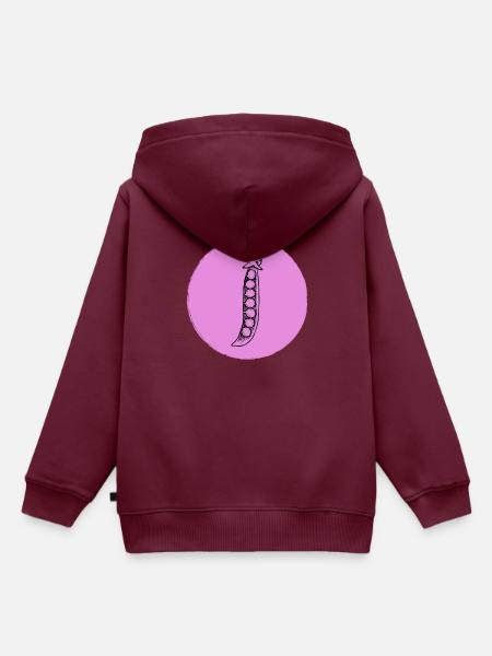 Erbsen - Kinder Premium Organic Hoodie - Burgunderrot